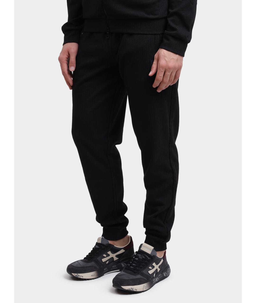 EA7 Черные полиэстеровые повседневные брюки, фото 3