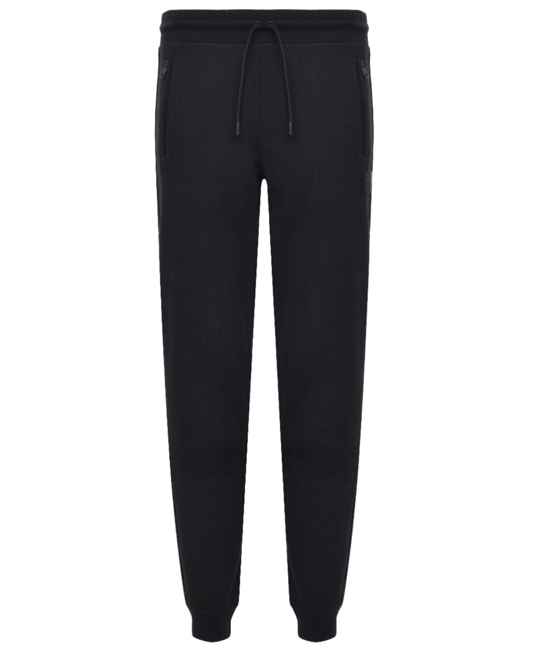 EA7 Черные полиэстеровые повседневные брюки, фото 1