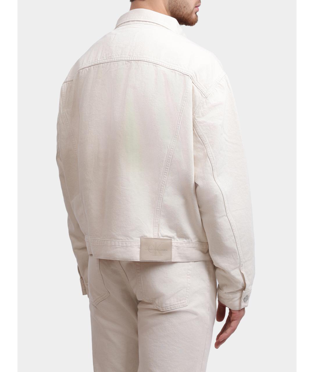 CALVIN KLEIN Бежевая деним куртка, фото 5