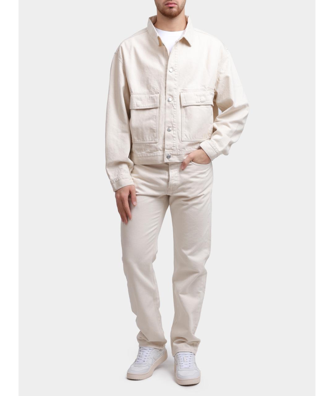 CALVIN KLEIN Бежевая деним куртка, фото 2