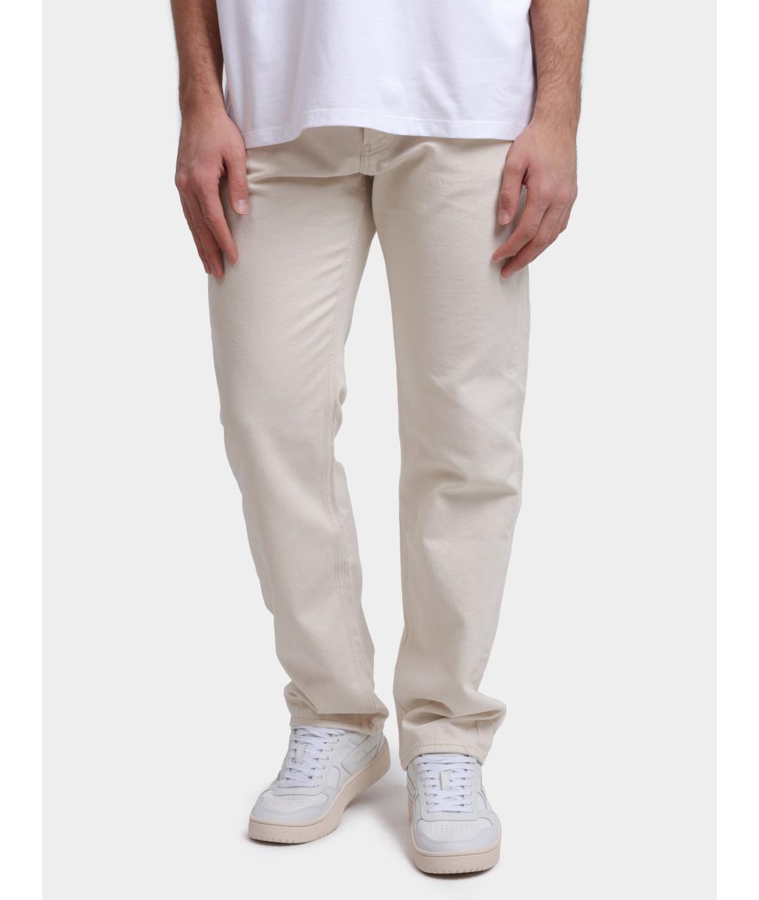 CALVIN KLEIN Бежевые хлопковые прямые джинсы, фото 2