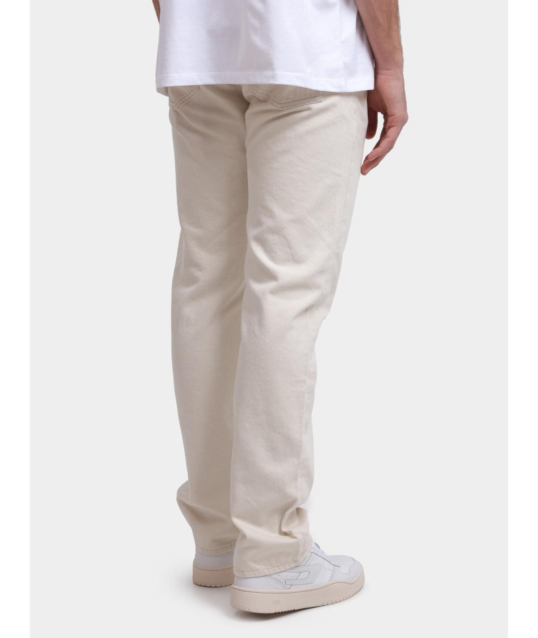 CALVIN KLEIN Бежевые хлопковые прямые джинсы, фото 4