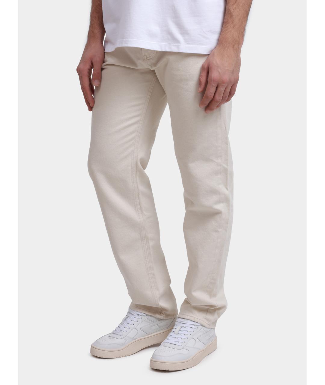 CALVIN KLEIN Бежевые хлопковые прямые джинсы, фото 3