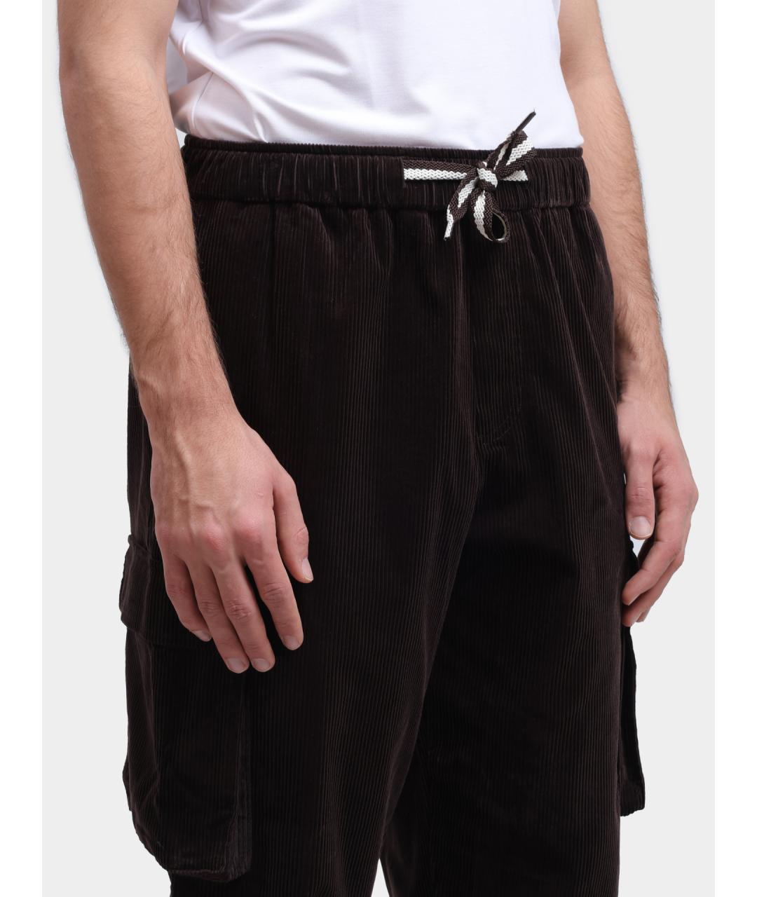 EA7 Коричневые хлопковые повседневные брюки, фото 4