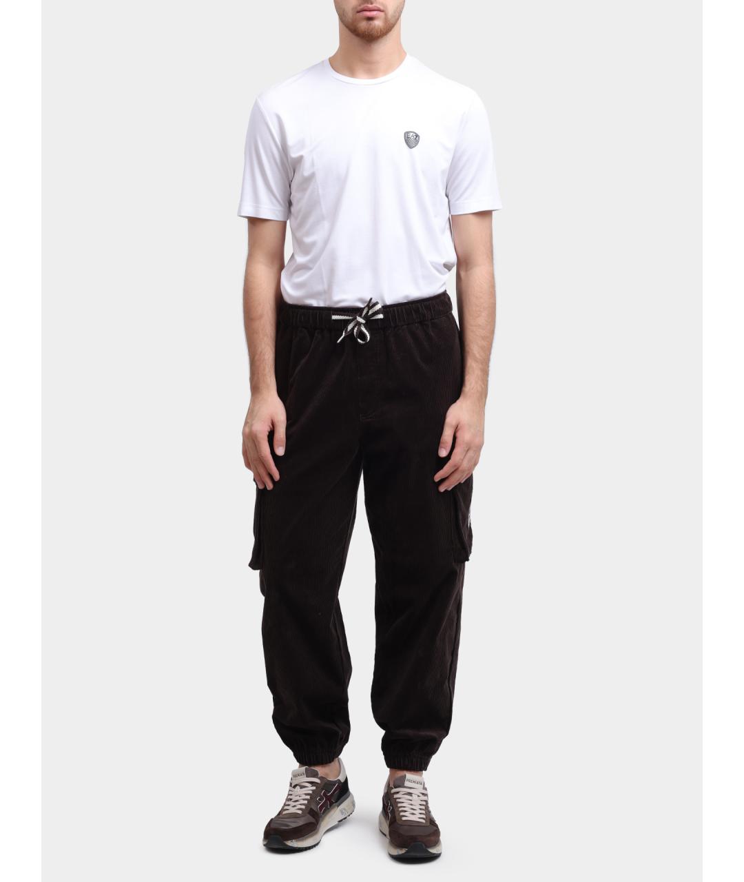 EA7 Коричневые хлопковые повседневные брюки, фото 6