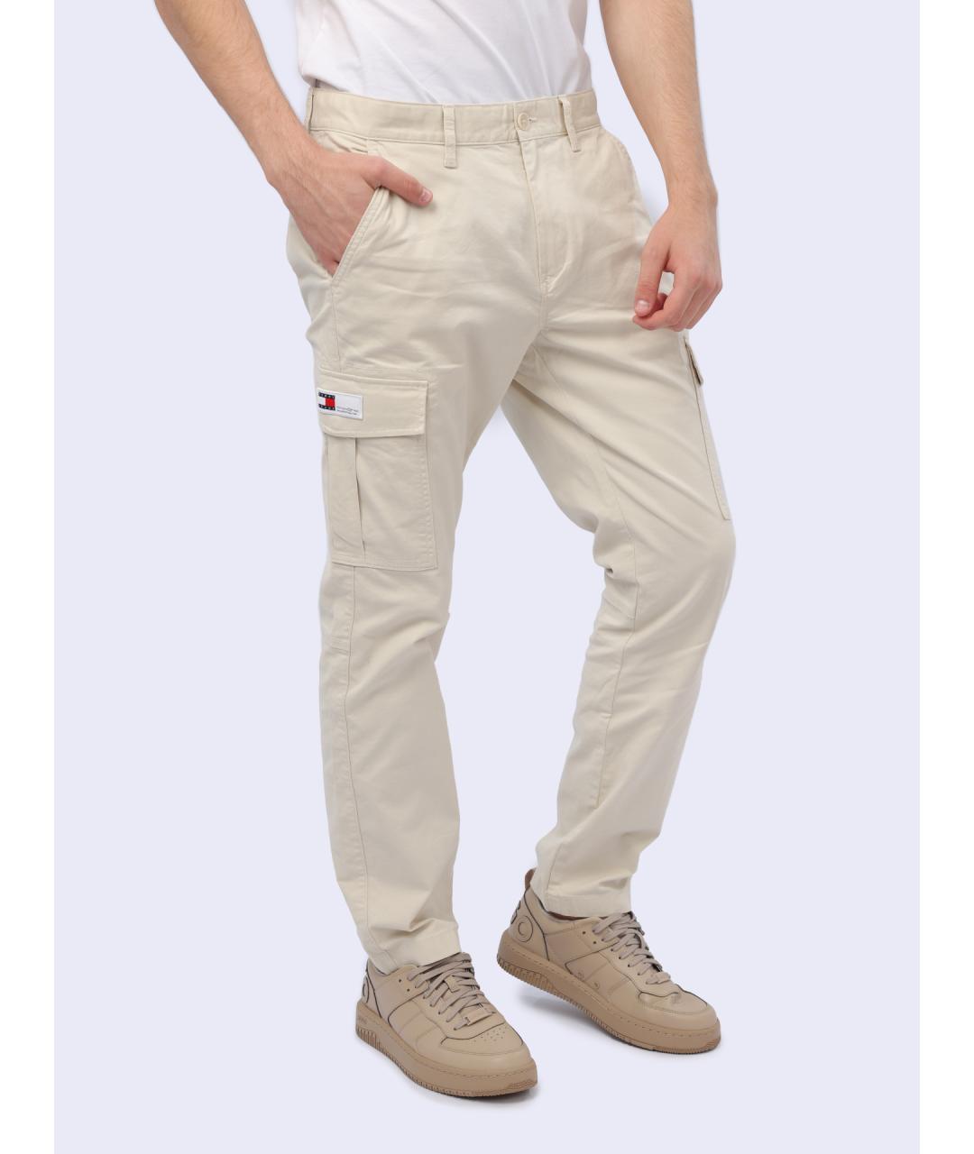 TOMMY HILFIGER Белые хлопковые повседневные брюки, фото 3