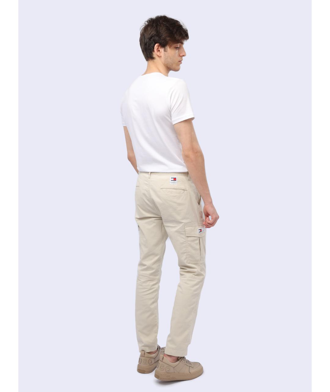 TOMMY HILFIGER Белые хлопковые повседневные брюки, фото 5