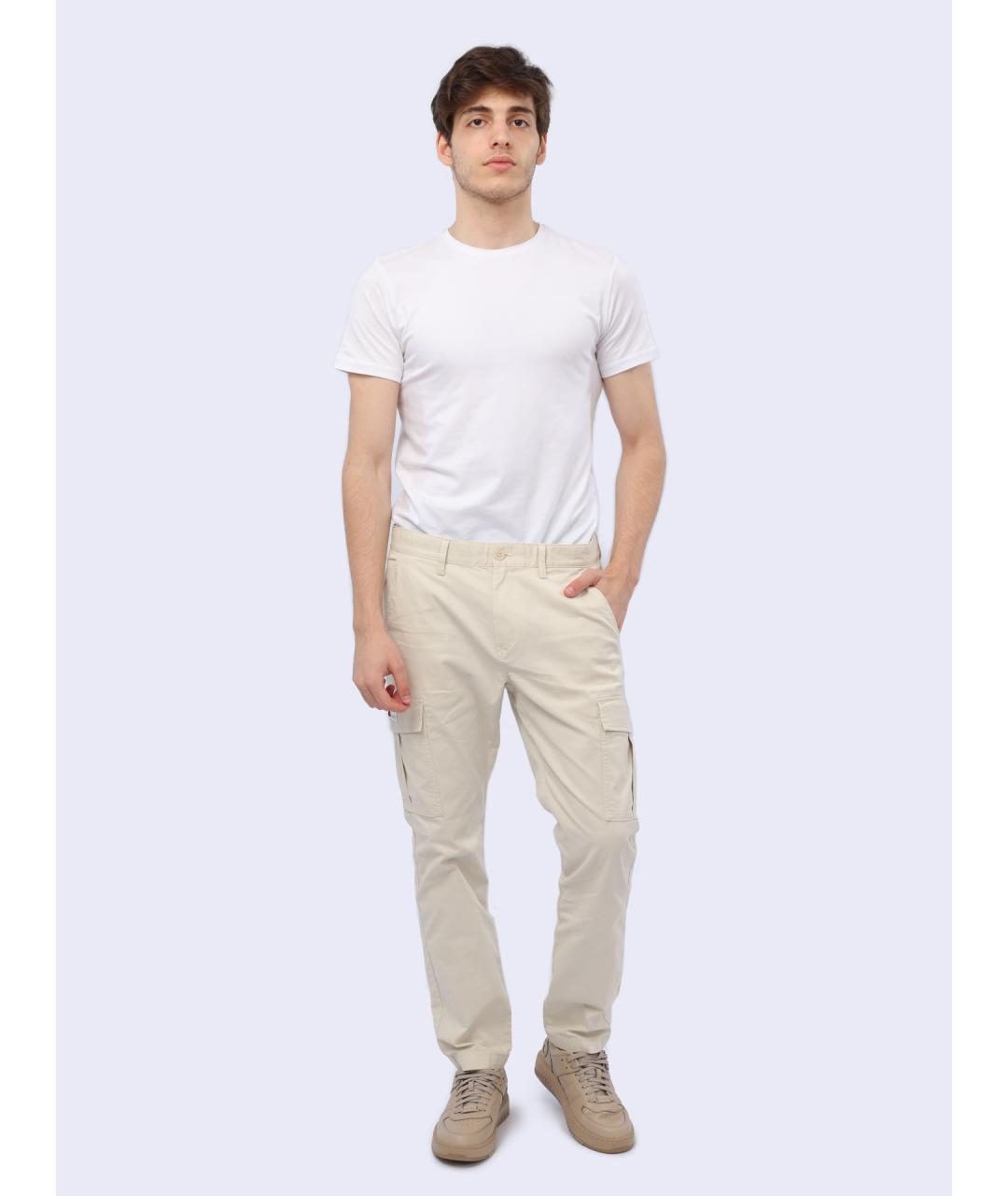 TOMMY HILFIGER Белые хлопковые повседневные брюки, фото 2