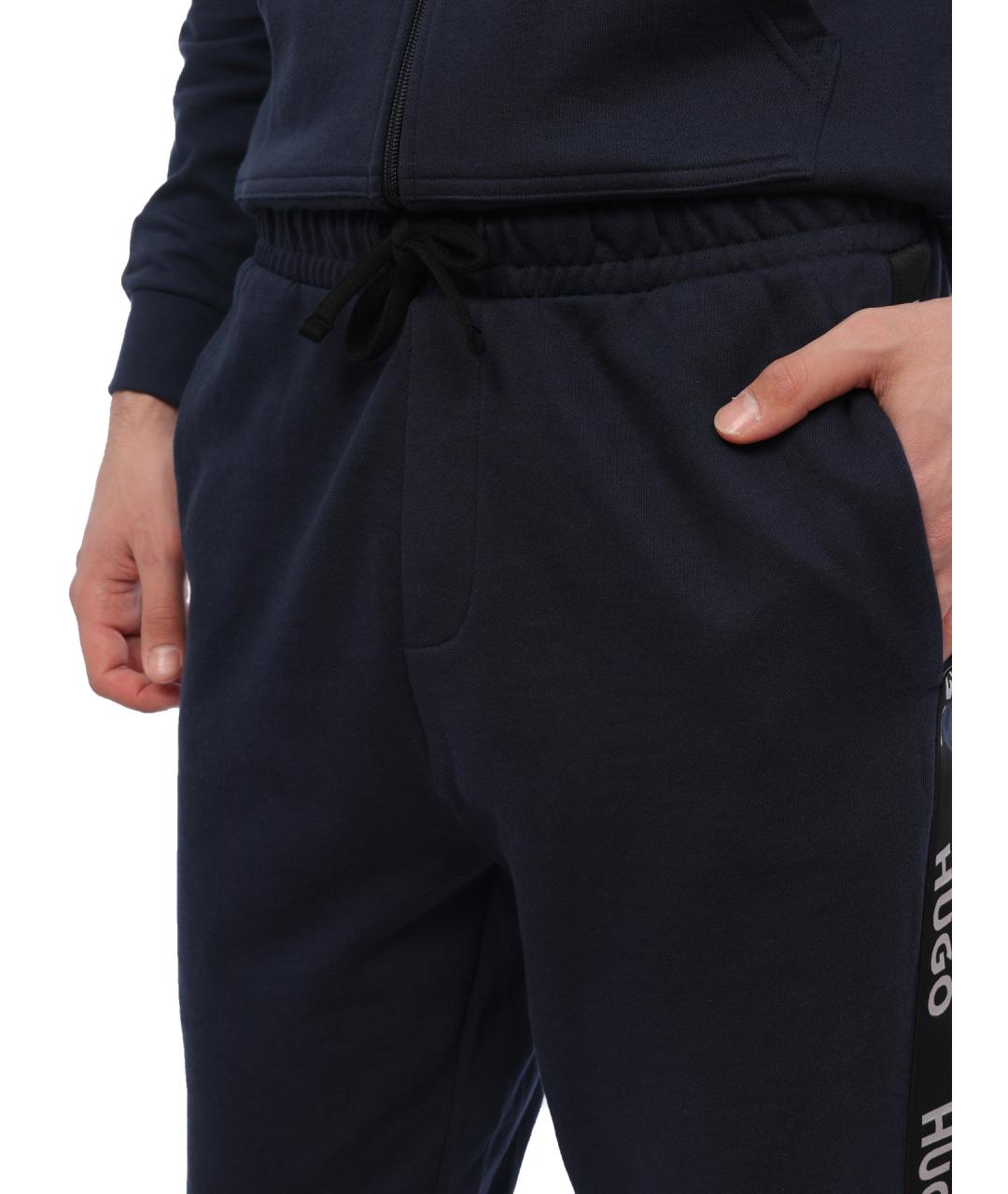 HUGO Синие хлопковые повседневные брюки, фото 5