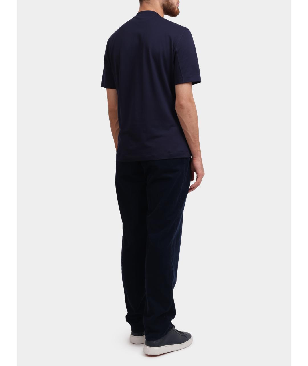 BRUNELLO CUCINELLI Синие хлопковые повседневные брюки, фото 5