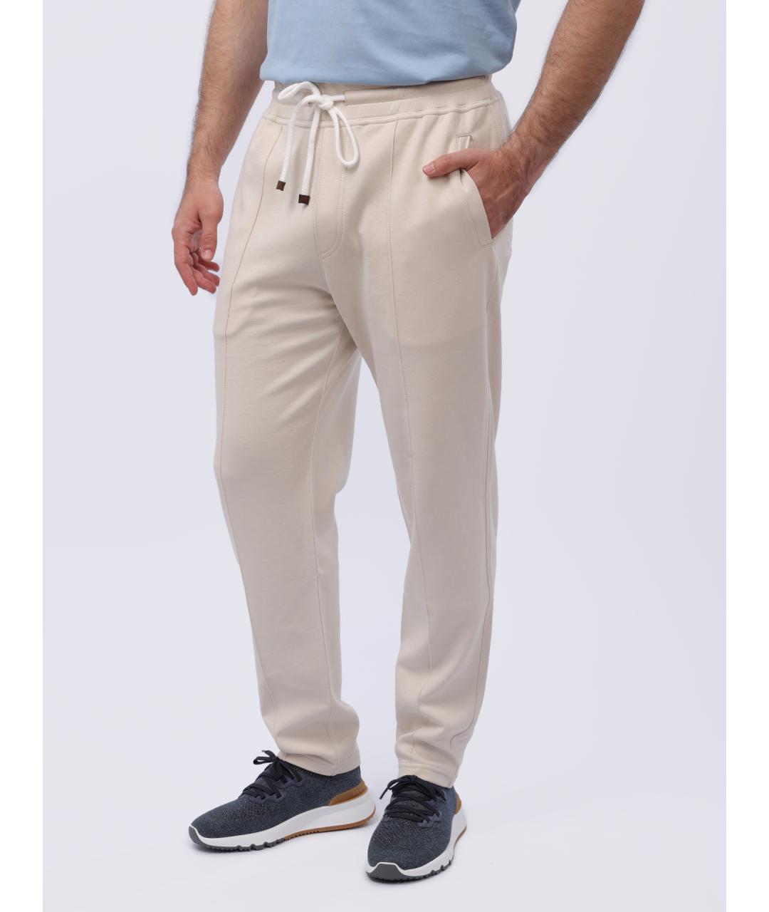 BRUNELLO CUCINELLI Белые хлопковые повседневные брюки, фото 7