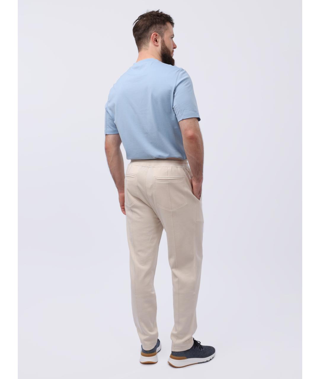 BRUNELLO CUCINELLI Белые хлопковые повседневные брюки, фото 6