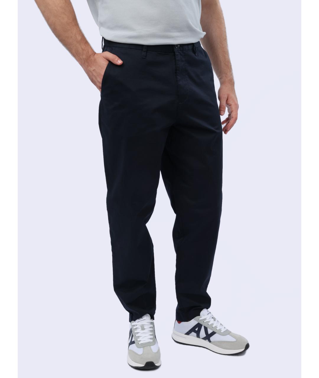 ARMANI EXCHANGE Темно-синие хлопковые повседневные брюки, фото 5