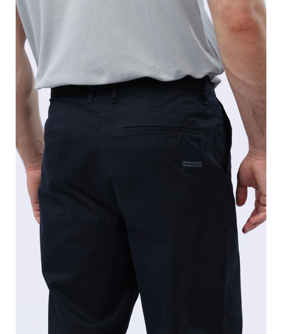ARMANI EXCHANGE Темно-синие хлопковые повседневные брюки, фото 6