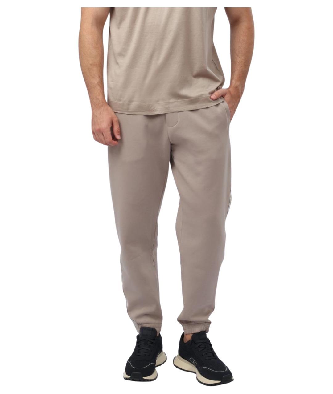 EMPORIO ARMANI Бежевые хлопковые повседневные брюки, фото 1