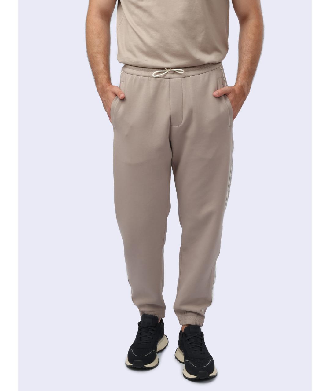 EMPORIO ARMANI Бежевые хлопковые повседневные брюки, фото 3