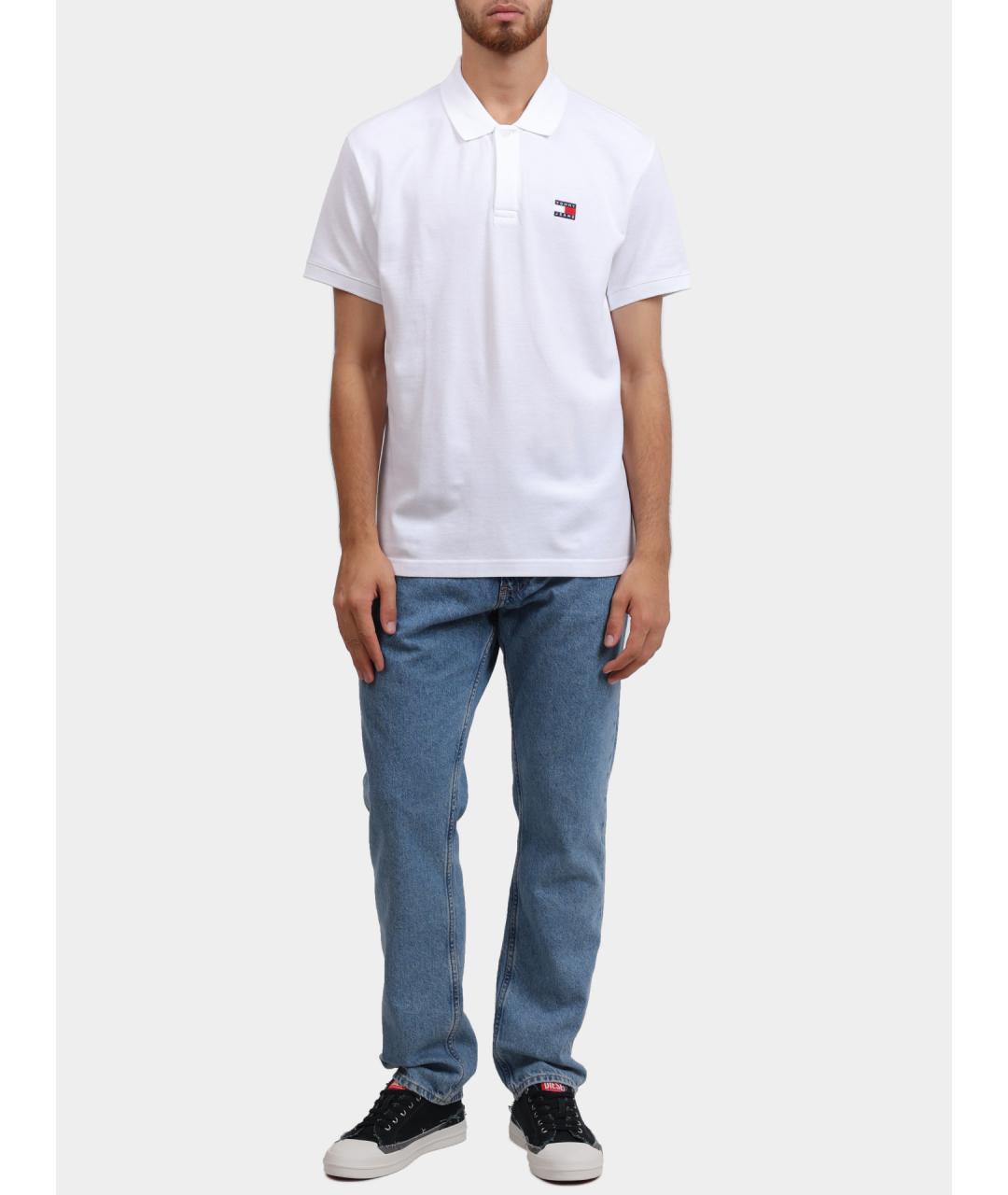 TOMMY HILFIGER Белое хлопковое поло с коротким рукавом, фото 2
