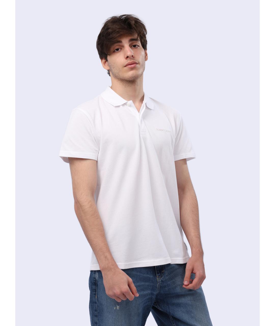 TOMMY HILFIGER Белое хлопковое поло с коротким рукавом, фото 3