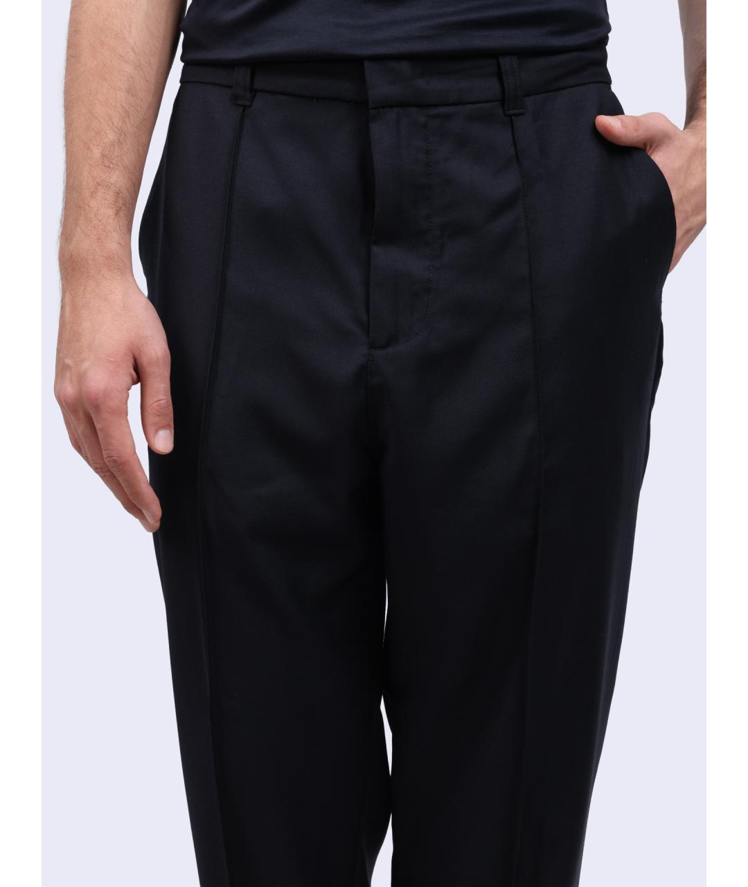 EMPORIO ARMANI Синие шерстяные повседневные брюки, фото 4