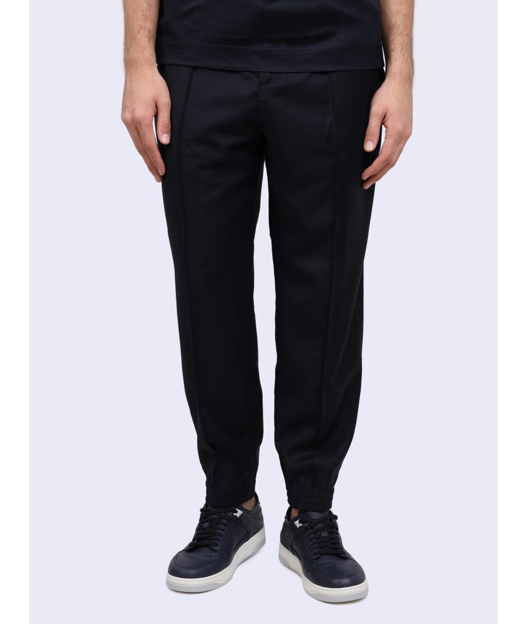 EMPORIO ARMANI Синие шерстяные повседневные брюки, фото 6