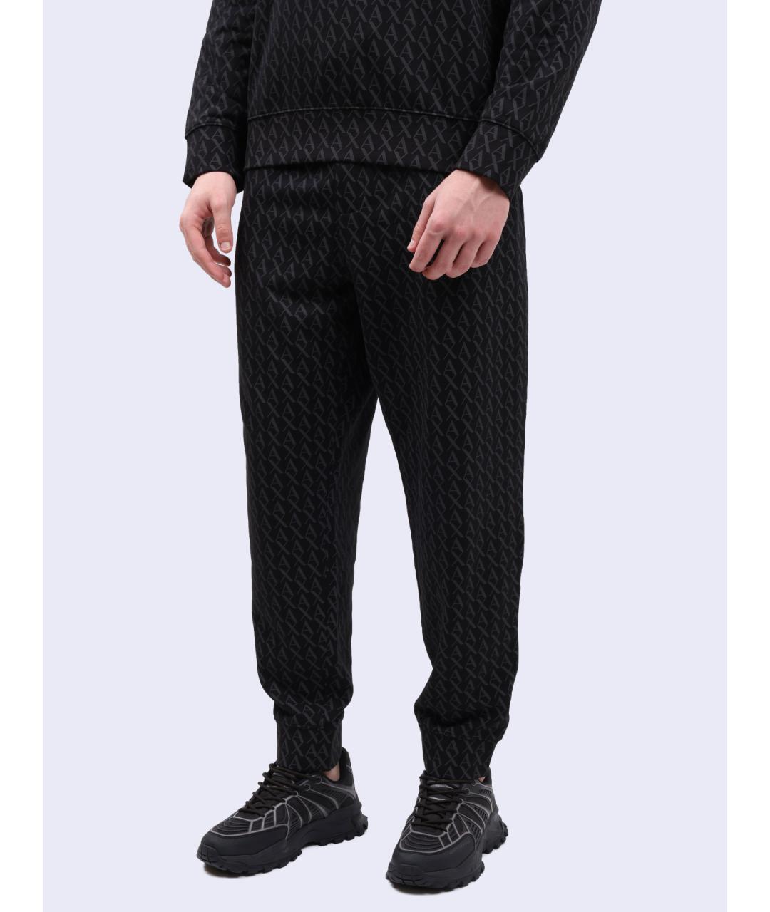ARMANI EXCHANGE Черные хлопковые повседневные брюки, фото 3