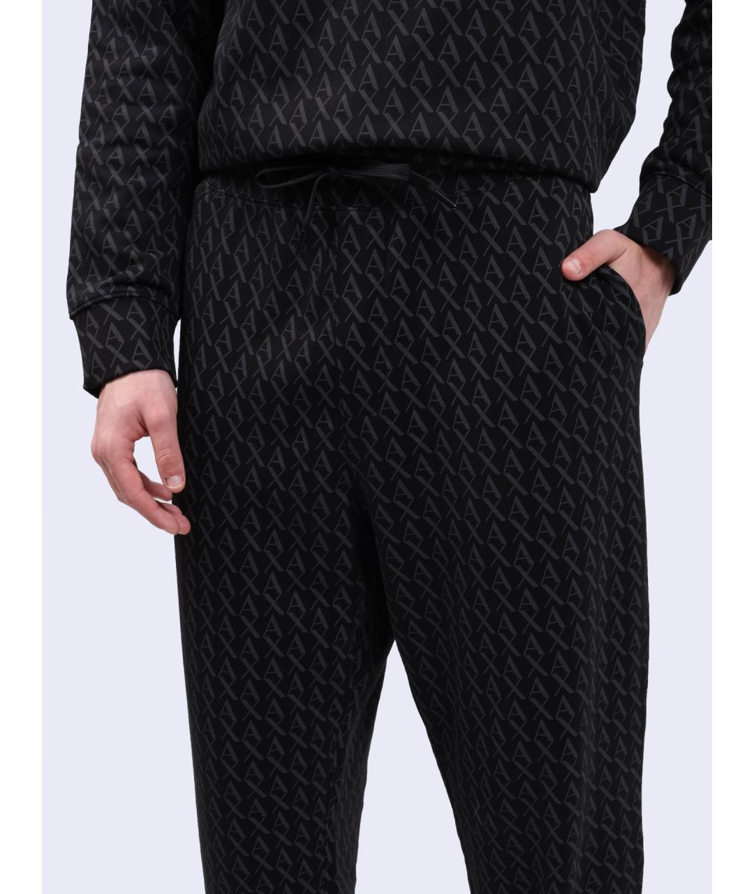 ARMANI EXCHANGE Черные хлопковые повседневные брюки, фото 4