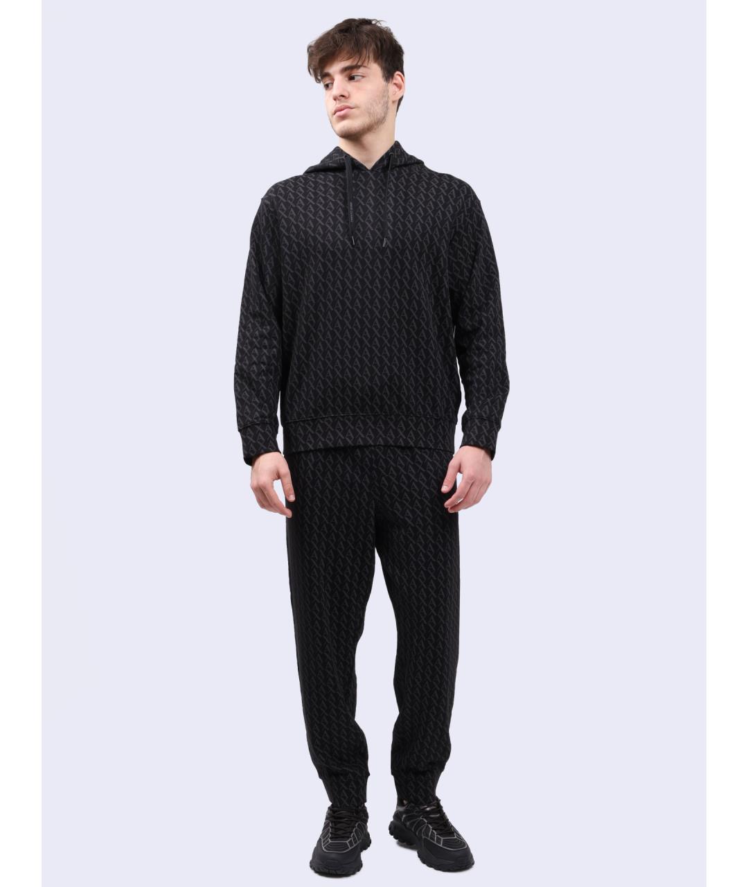 ARMANI EXCHANGE Черные хлопковые повседневные брюки, фото 2