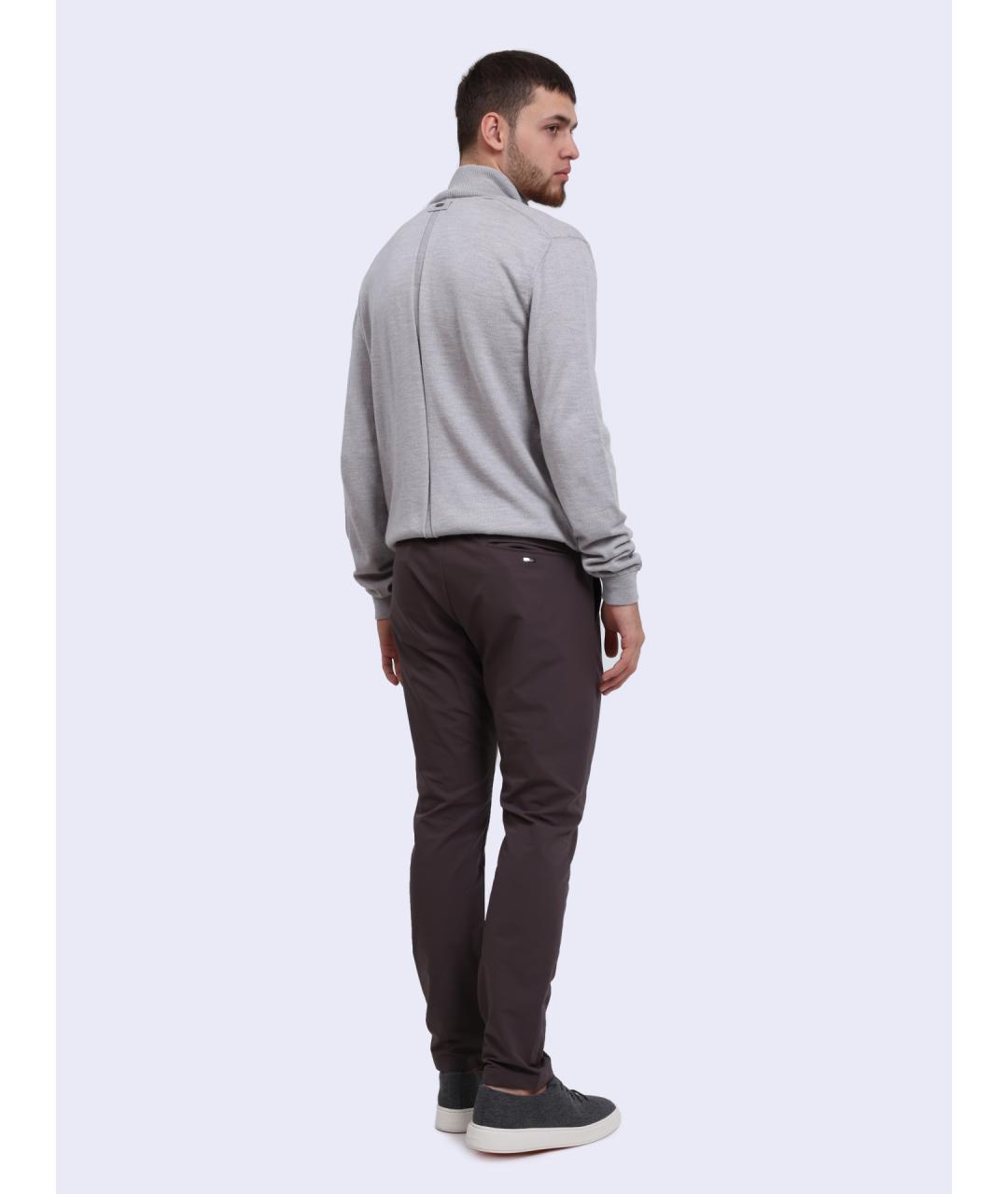 HERNO Коричневые повседневные брюки, фото 4