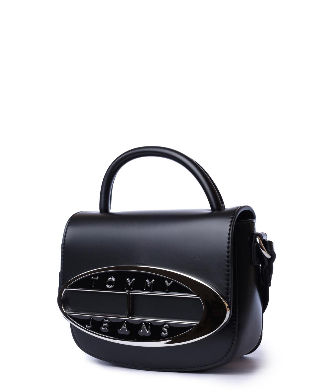 TOMMY HILFIGER Черная сумка с короткими ручками из искусственной кожи, фото 2