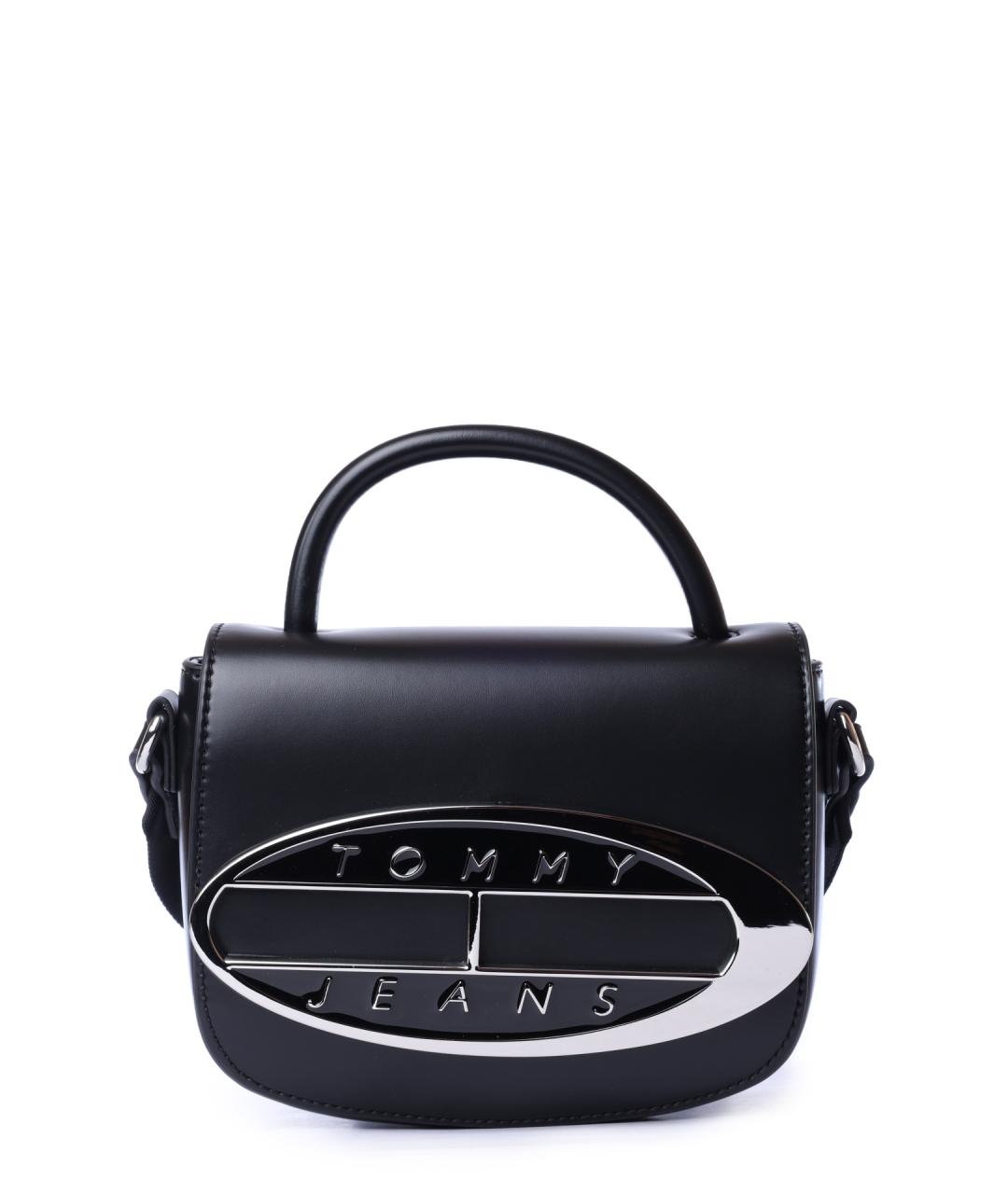 TOMMY HILFIGER Черная сумка с короткими ручками из искусственной кожи, фото 1