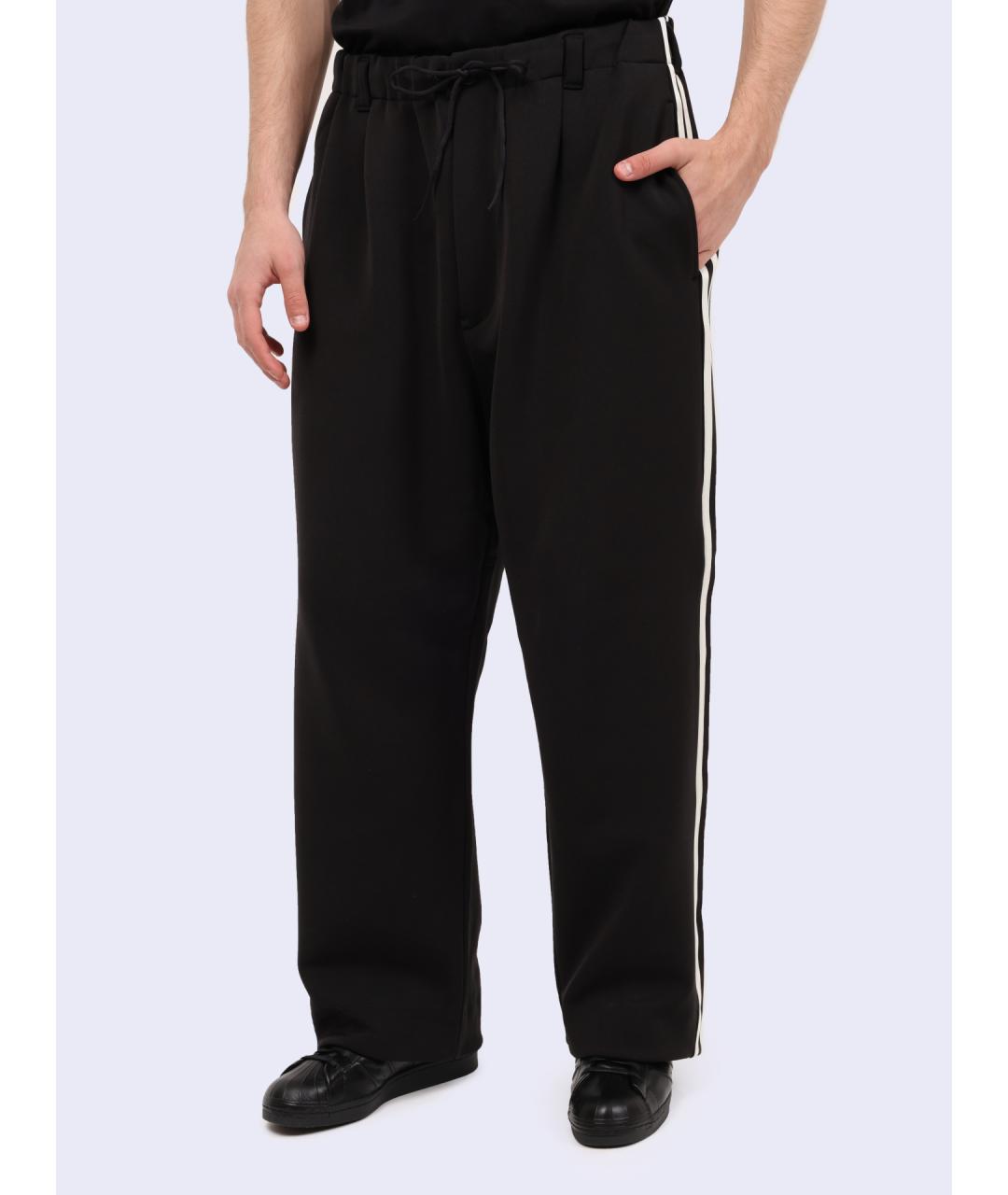 Y-3 Черные хлопковые повседневные брюки, фото 2