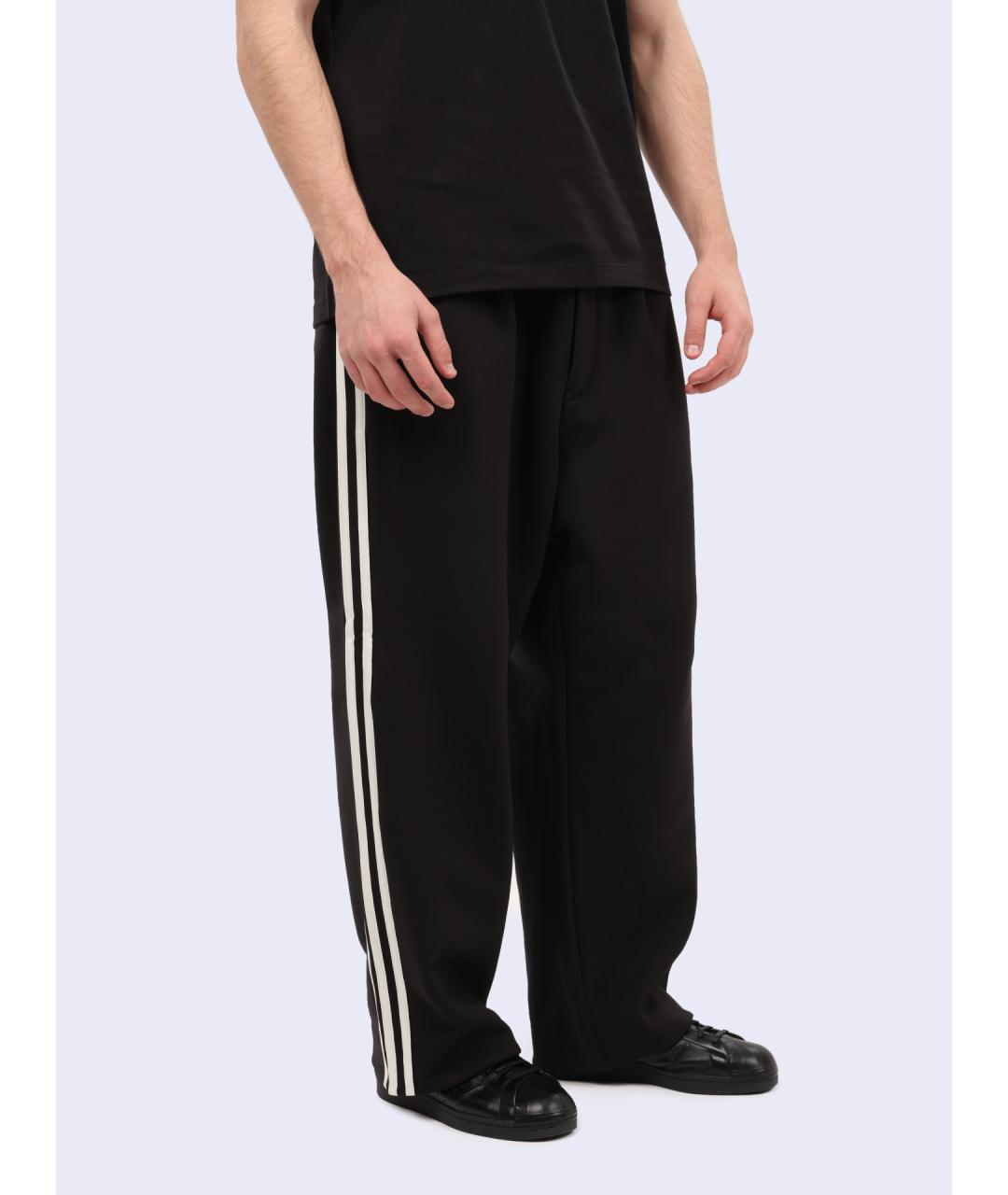 Y-3 Черные хлопковые повседневные брюки, фото 3