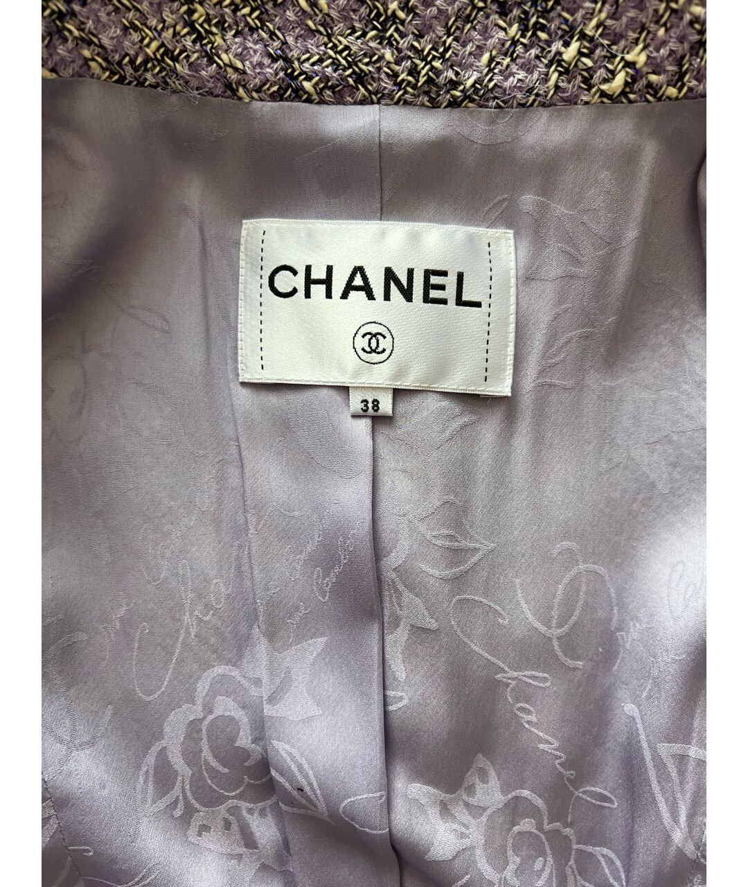 CHANEL PRE-OWNED Фиолетовый твидовый костюм с брюками, фото 3