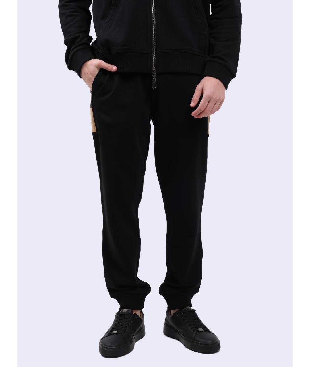 BURBERRY Черные хлопковые повседневные брюки, фото 6