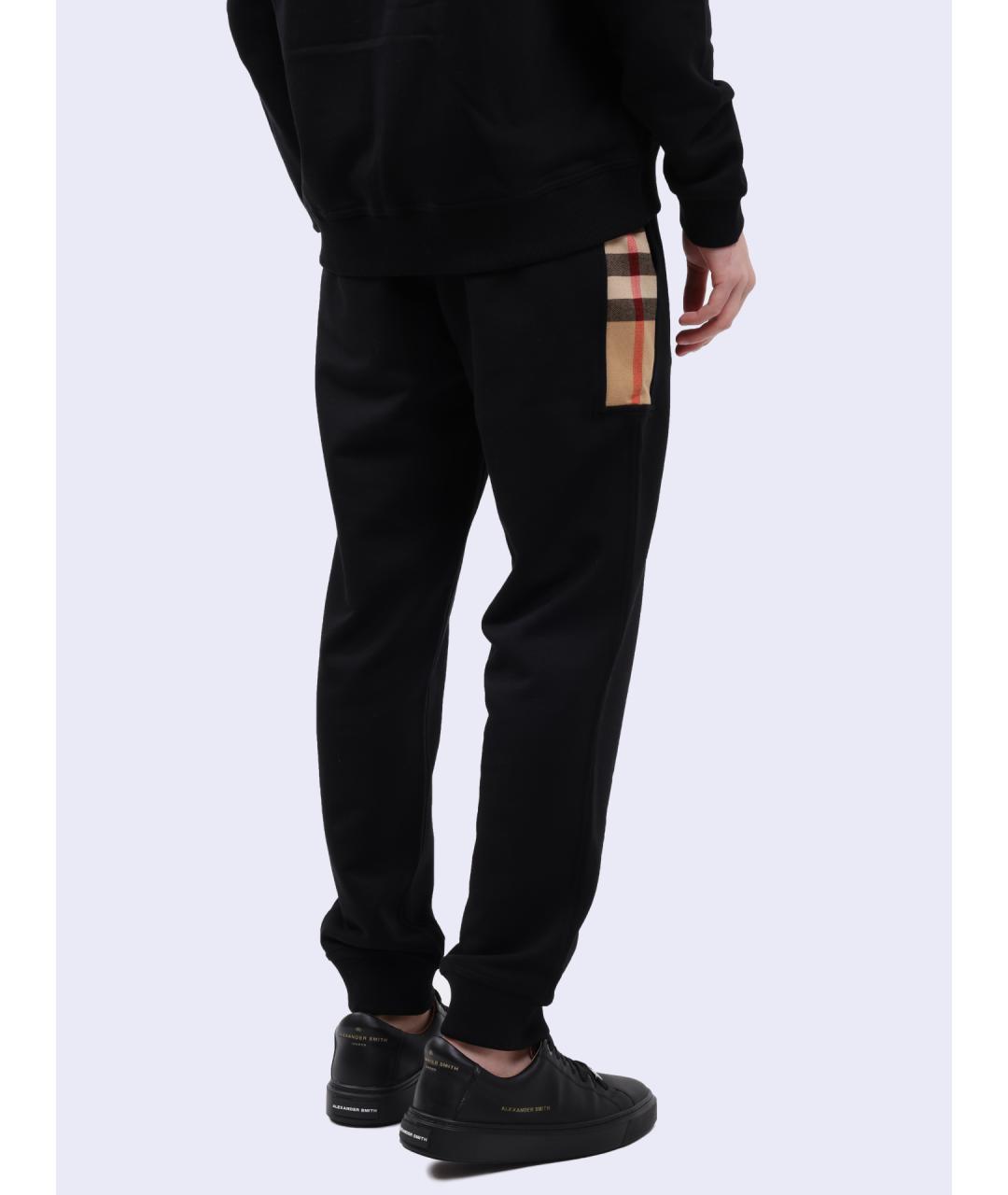 BURBERRY Черные хлопковые повседневные брюки, фото 5