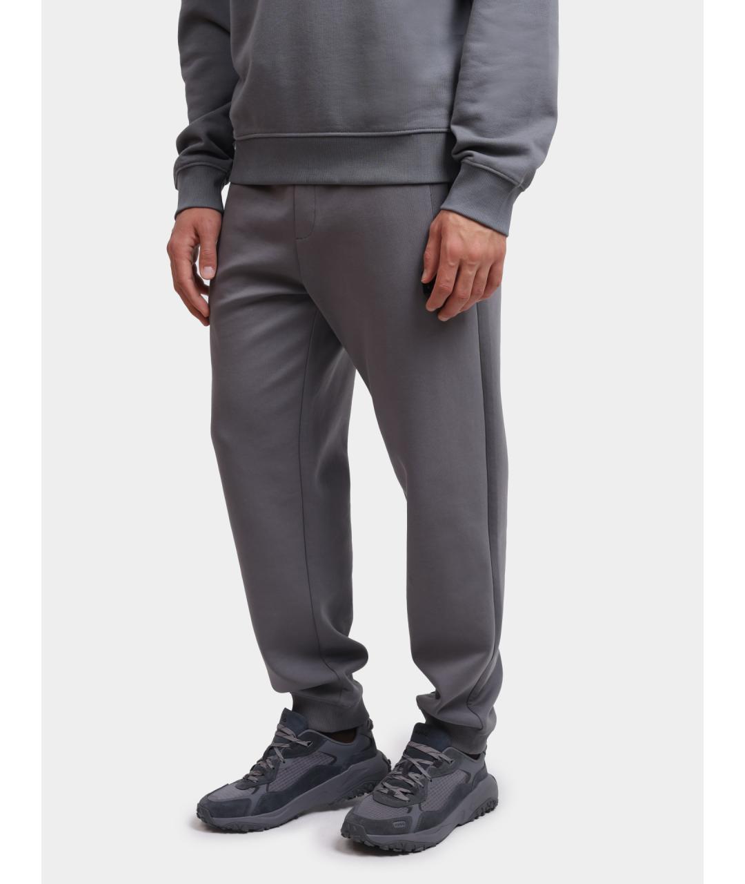 HUGO Серые хлопковые повседневные брюки, фото 5