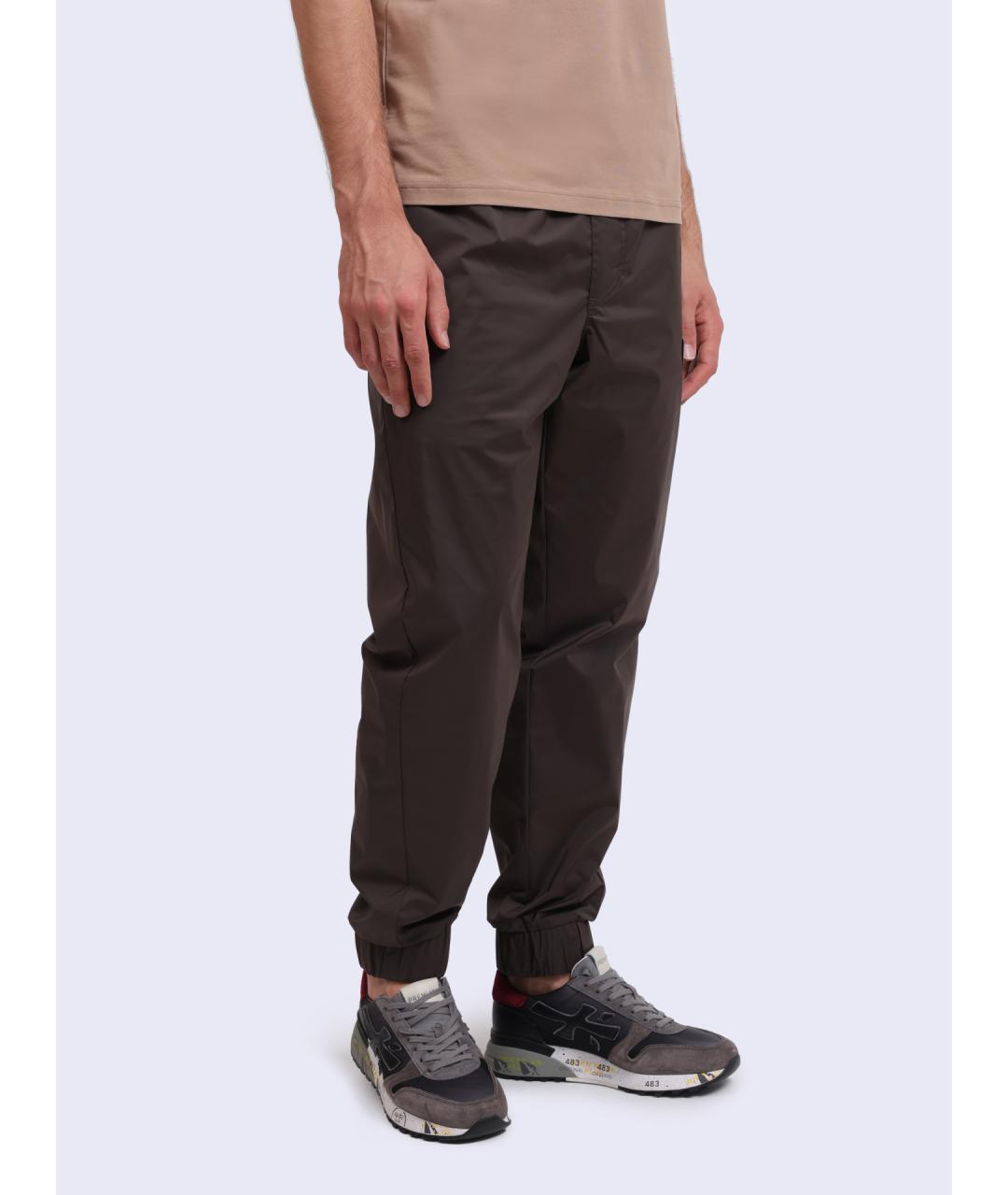 EA7 Коричневые полиамидовые повседневные брюки, фото 3