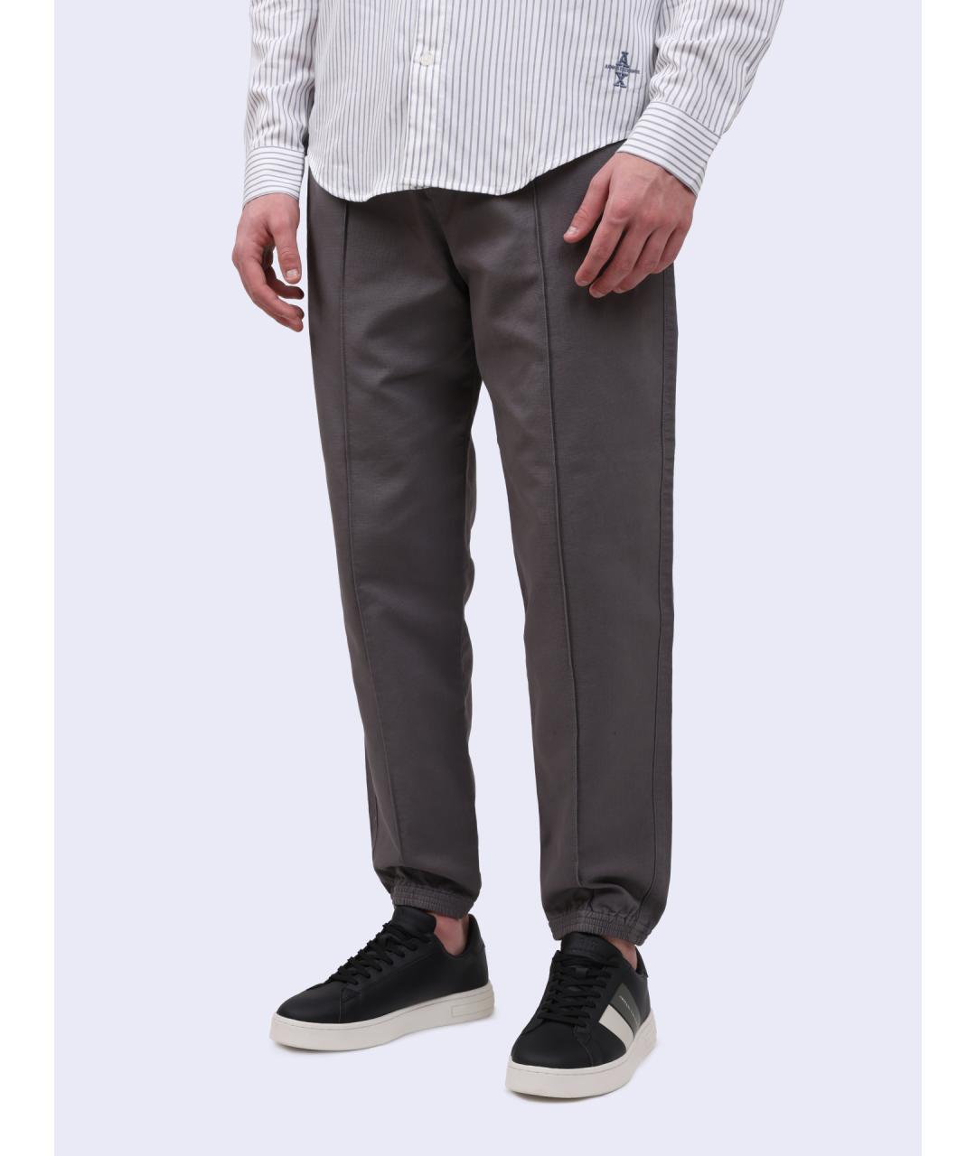 ARMANI EXCHANGE Серые хлопковые повседневные брюки, фото 3