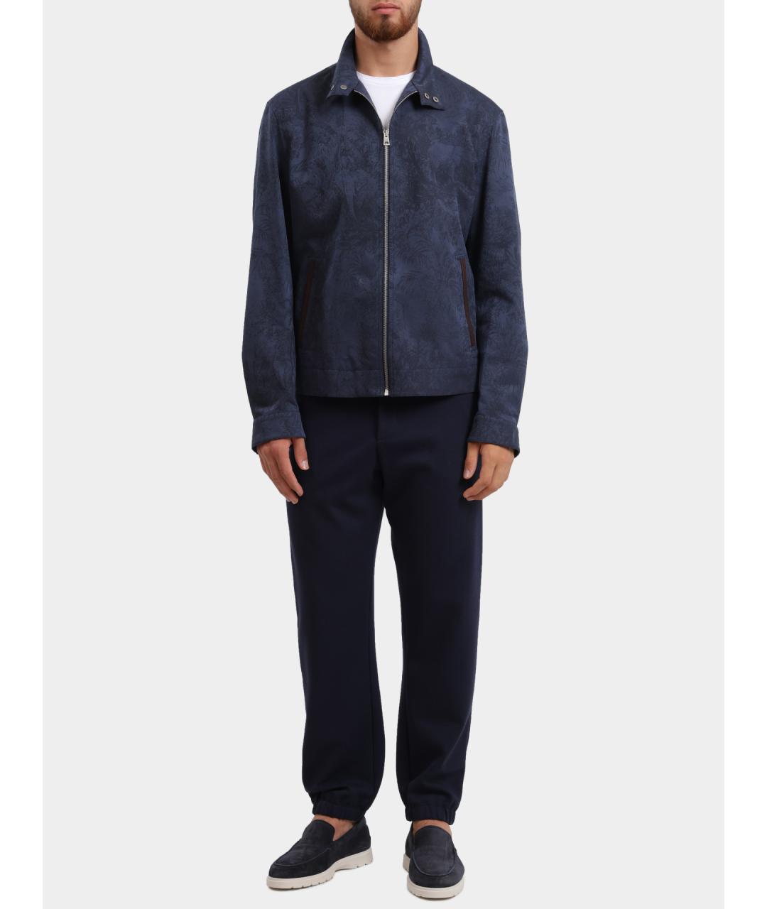 ETRO Темно-синие повседневные брюки, фото 2