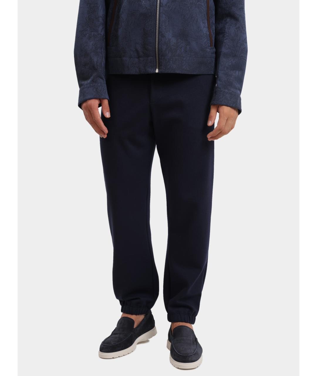 ETRO Темно-синие повседневные брюки, фото 6