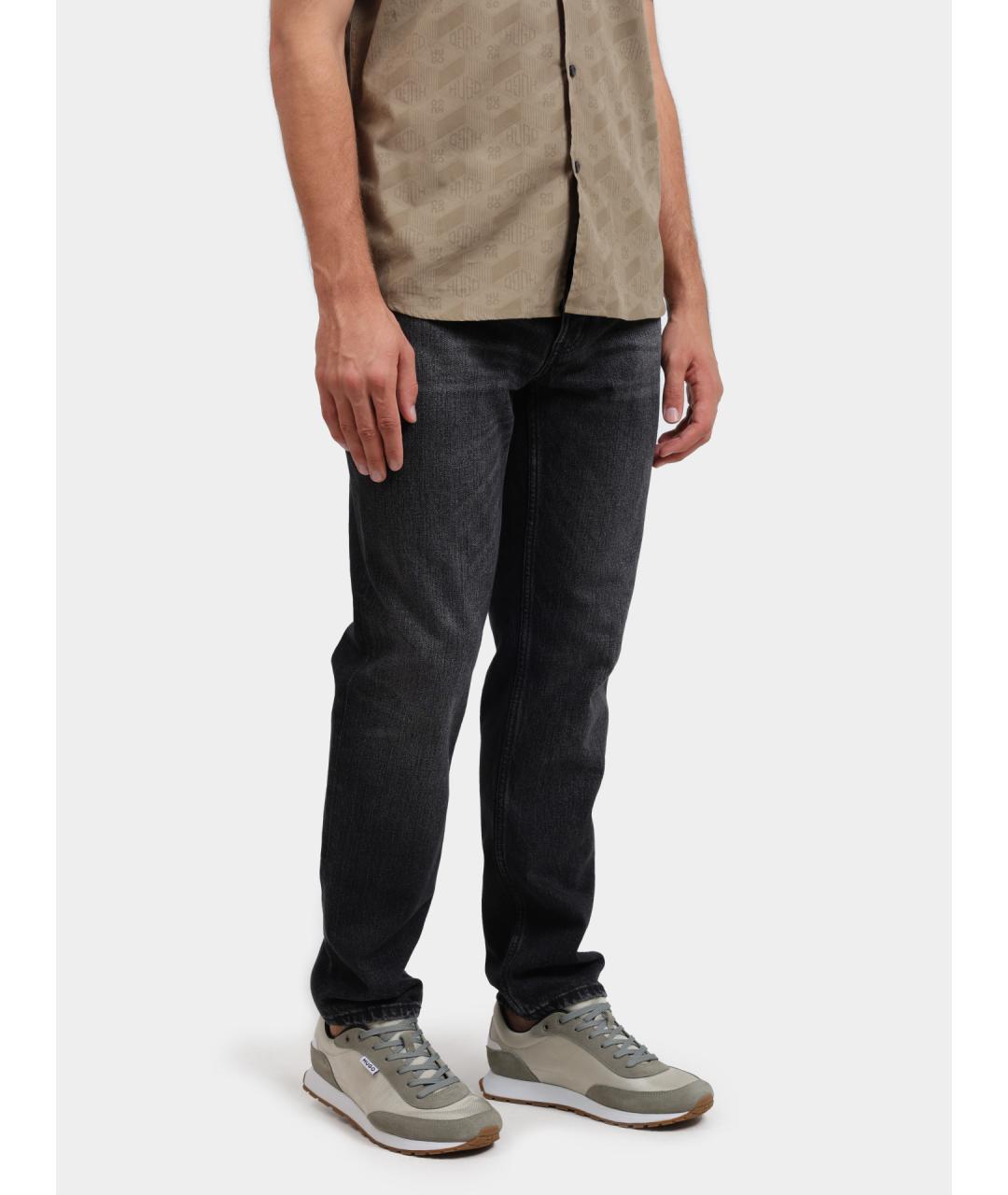 HUGO Антрацитовые хлопковые прямые джинсы, фото 2