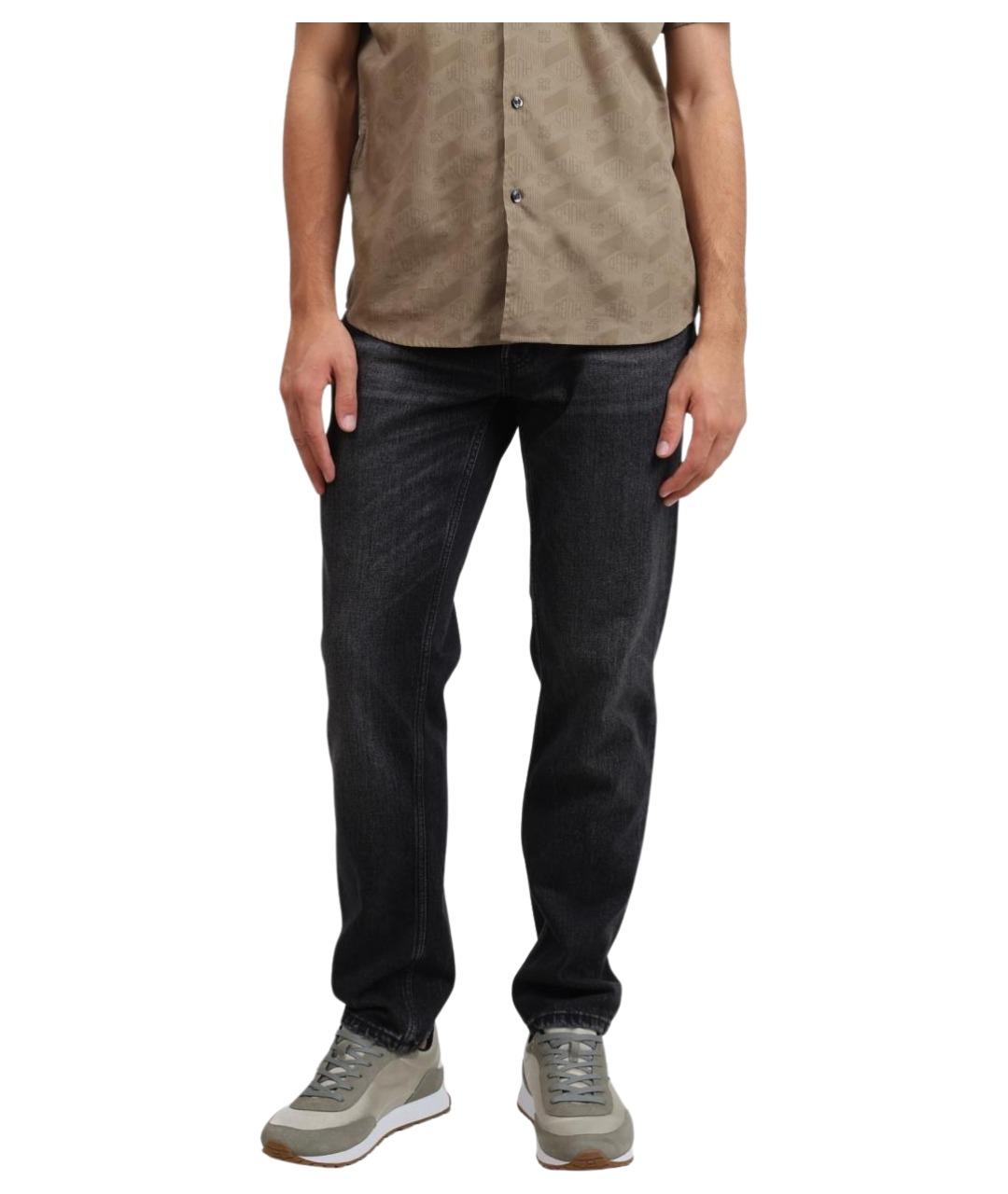 HUGO Антрацитовые хлопковые прямые джинсы, фото 1
