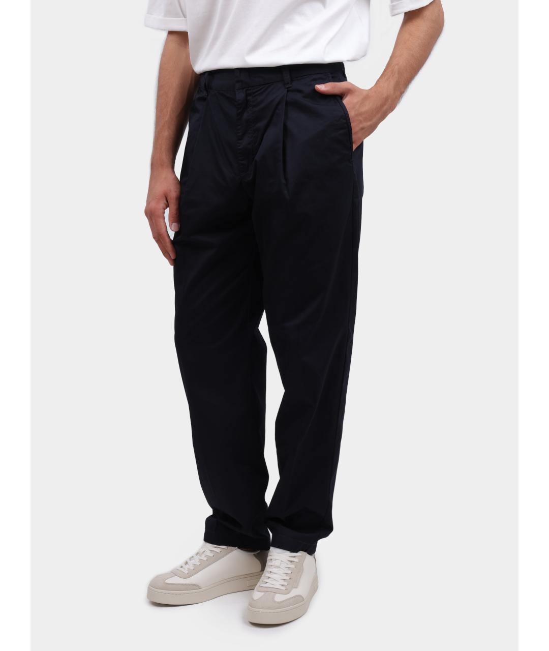 ARMANI EXCHANGE Темно-синие хлопковые повседневные брюки, фото 3