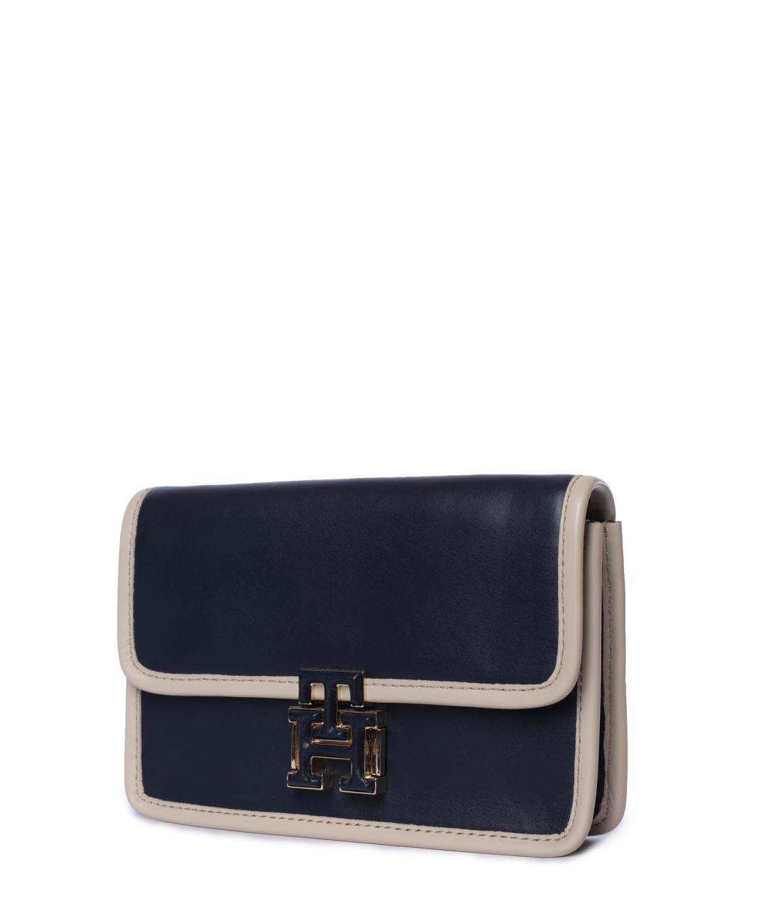 TOMMY HILFIGER Темно-синяя кожаная сумка через плечо, фото 2