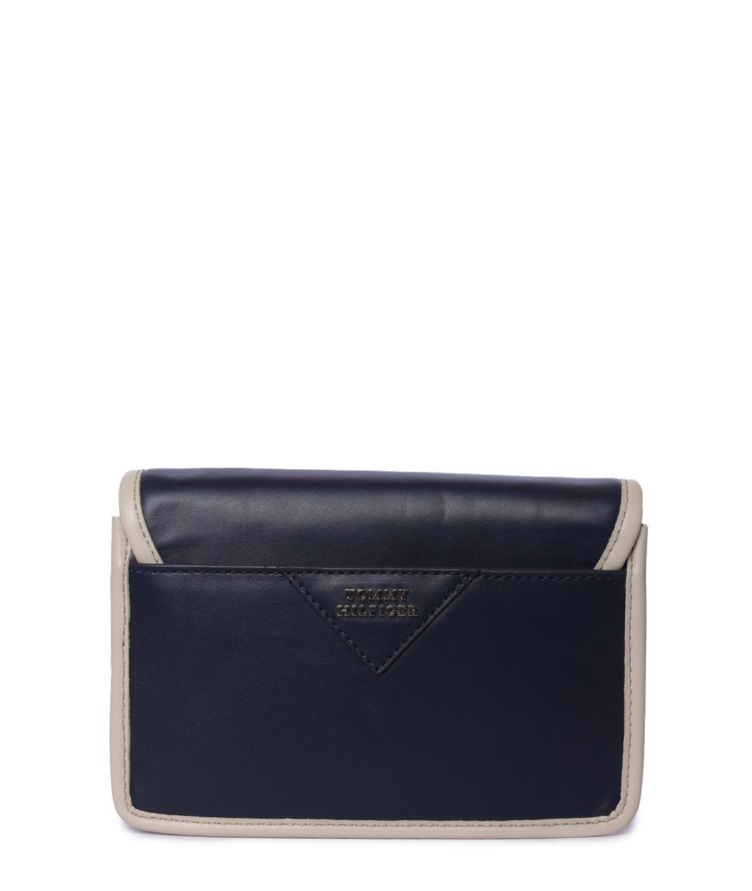 TOMMY HILFIGER Темно-синяя кожаная сумка через плечо, фото 3