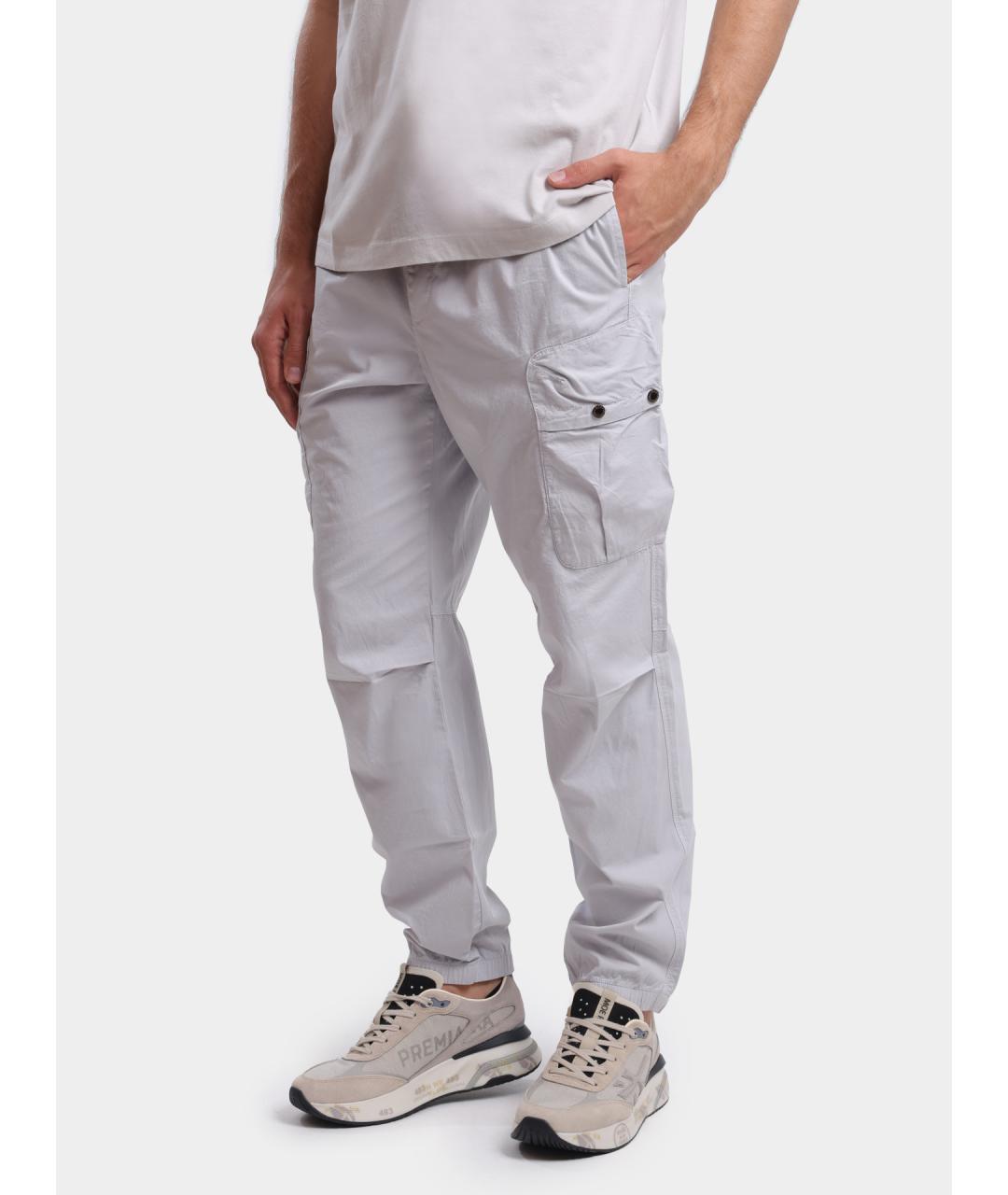 PARAJUMPERS Серые хлопковые повседневные брюки, фото 2
