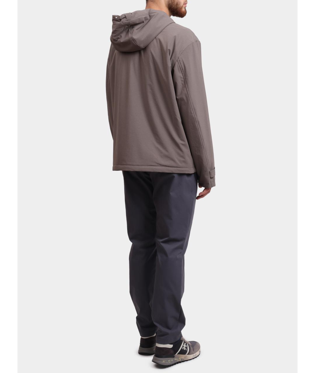 HERNO Серые повседневные брюки, фото 5