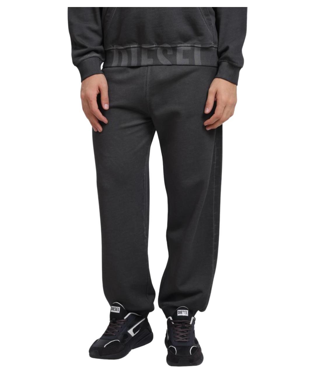 DIESEL Серые хлопковые повседневные брюки, фото 1