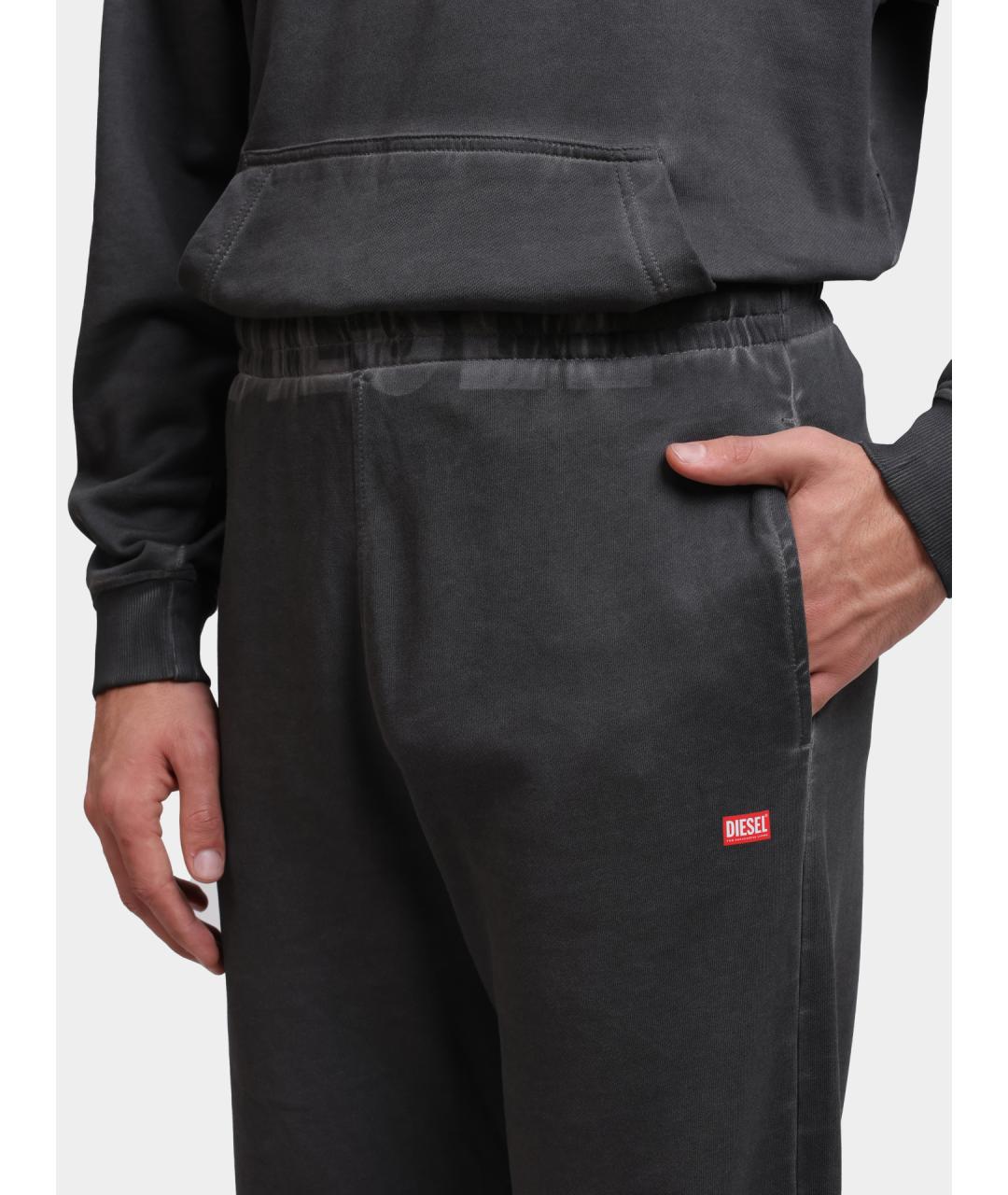 DIESEL Серые хлопковые повседневные брюки, фото 4
