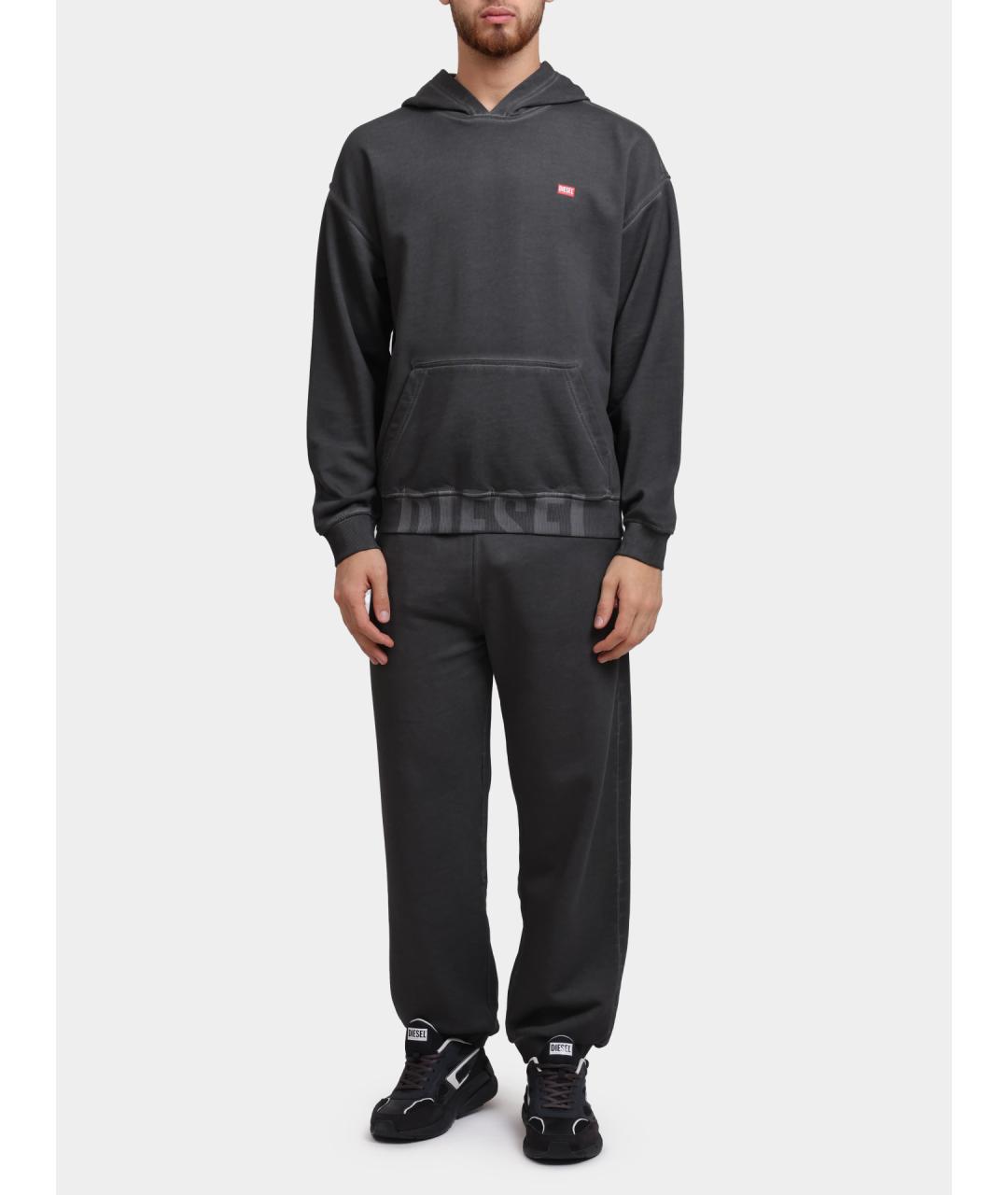 DIESEL Серые хлопковые повседневные брюки, фото 2